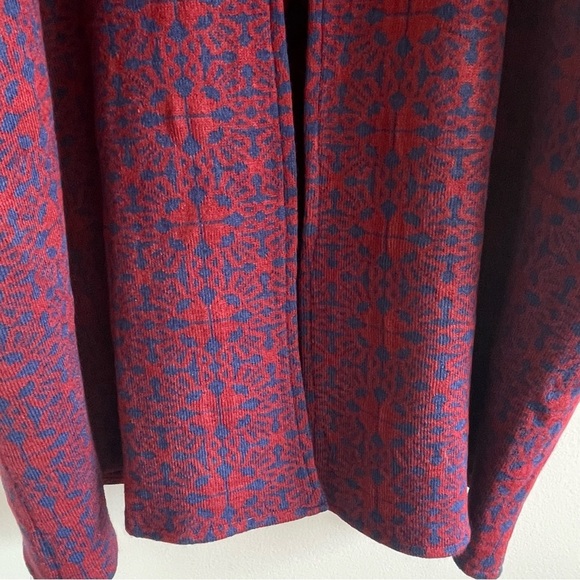 World Market Women's Kimono Cardigan Sweater Burgundy/Blue Abstract Pattern O/S - Picture 5 of 15